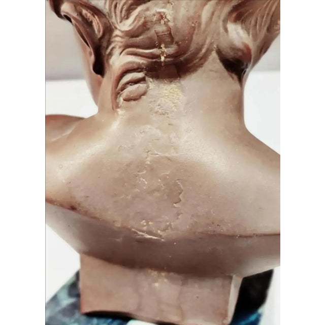 Vintage French Terracotta Bust of a Child on Marble Plinth For Sale - Image 11 of 12