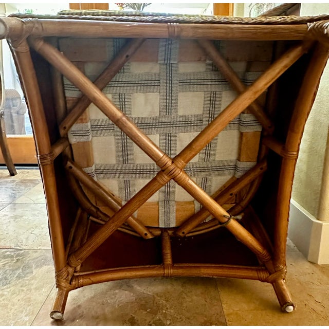 Brown 1970s Vintage Rattan Wicker Lounge Chair For Sale - Image 8 of 9