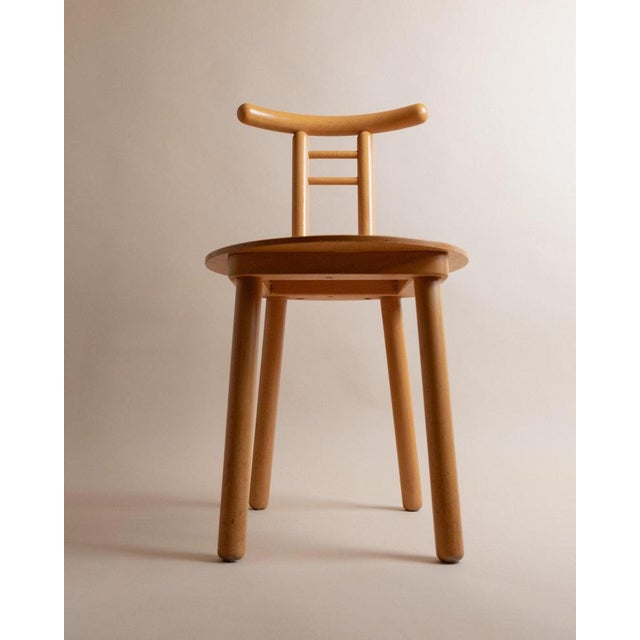 Wood Minimalist Light Wood Chair, Italy, 1980s For Sale - Image 7 of 13