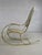 Metal Italian Rocking Chair in Brass and Beige Skaï, 1950s For Sale - Image 7 of 13