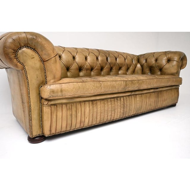 Antique Deep-Buttoned Leather Chesterfield Sofa, 1930s For Sale - Image 13 of 14
