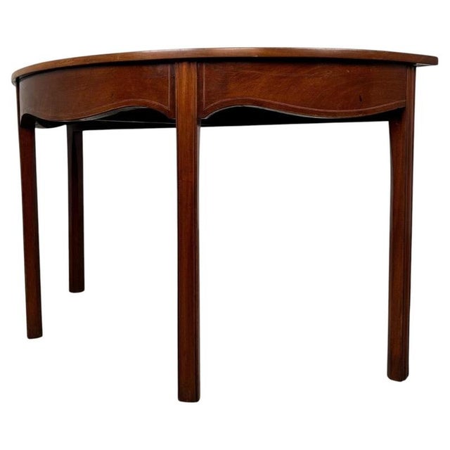 Wood 18th Century English Mahogany Demi-Lune Console Table For Sale - Image 7 of 8