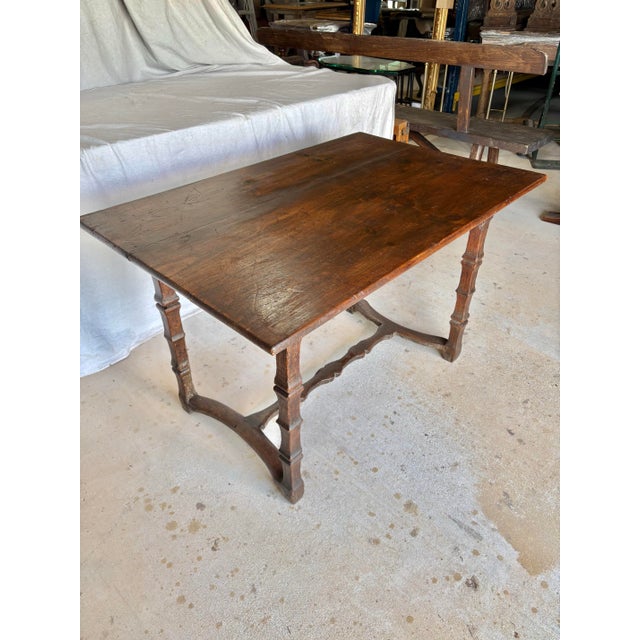 Late 19th Century French Pine Trestle Side Table For Sale - Image 4 of 13