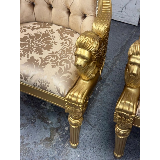 Homey Design Opulent Lion Head + Winged Arm Chairs, Pair For Sale - Image 9 of 12