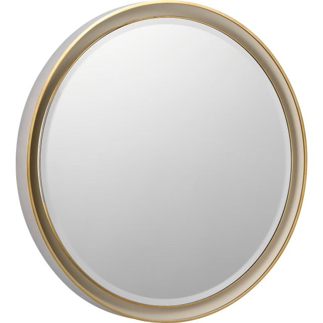 Tricia 30" Illuminated Round Mirror in Polished Nickel and Gild Designer: Thomas O'Brien Finish: Polished Nickel and Gild...