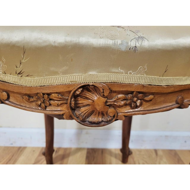 Pair French 19th C Upholstered Louis XV Style "Shell" Carved Walnut Side Chairs For Sale - Image 14 of 18