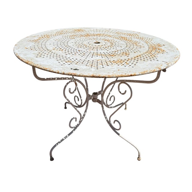 Sheet Metal Garden Table, 1950s For Sale - Image 4 of 11