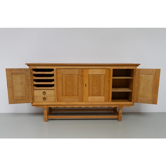Mid-Century Brutalist Danish Oak Sideboard by Henning Kjærnulf for EG, 1960s For Sale - Image 10 of 18