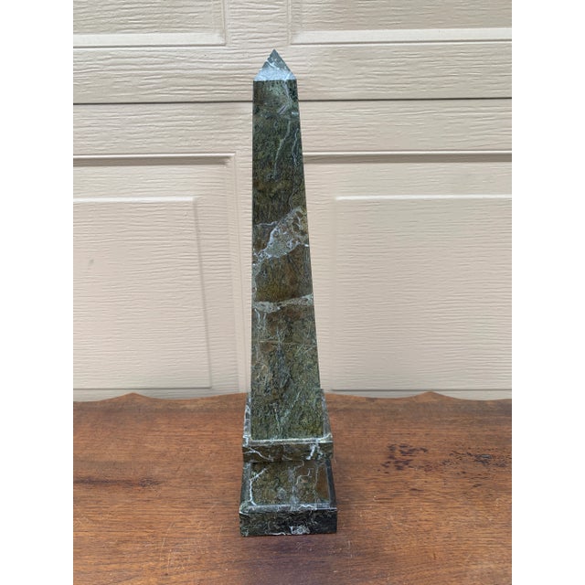 Marble Obelisk With Dramatic Black, Brown, and Grey Veining For Sale - Image 9 of 10