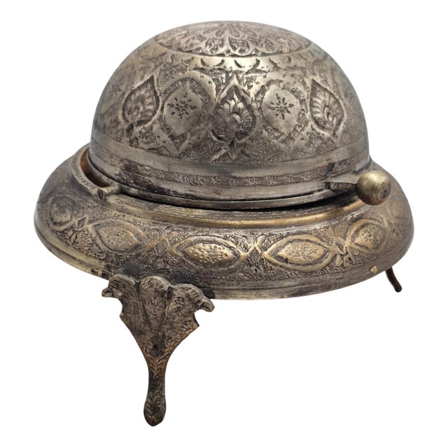 Brass-Plated Caviar or Sugar Bowl, 1890s For Sale