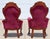 Vintage Victorian Revival Mahogany His & Hers Parlor Chairs Red Velvet Pair For Sale - Image 18 of 18