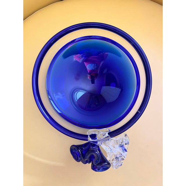 This handblown art glass bowl by BERANEK from the Czech Republic is a stunning piece of abstract art from the mid-20th...