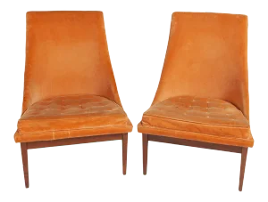 Vintage Original Lawrence Peabody "Slipper Chair" for Richardsons / Nemschoff — Pair