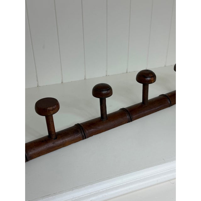 Antique Faux Bamboo Five Peg Coat Rack, Circa 1900 For Sale - Image 4 of 12