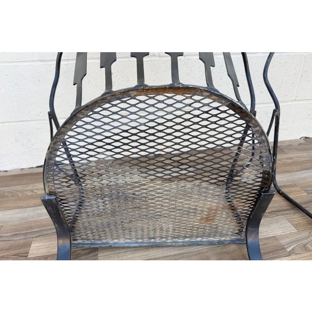 Pair of Vintage Mid-Century Modern Wrought Iron Patio Bouncer Lounge Chairs | Russell Woodard Style For Sale - Image 18 of 18