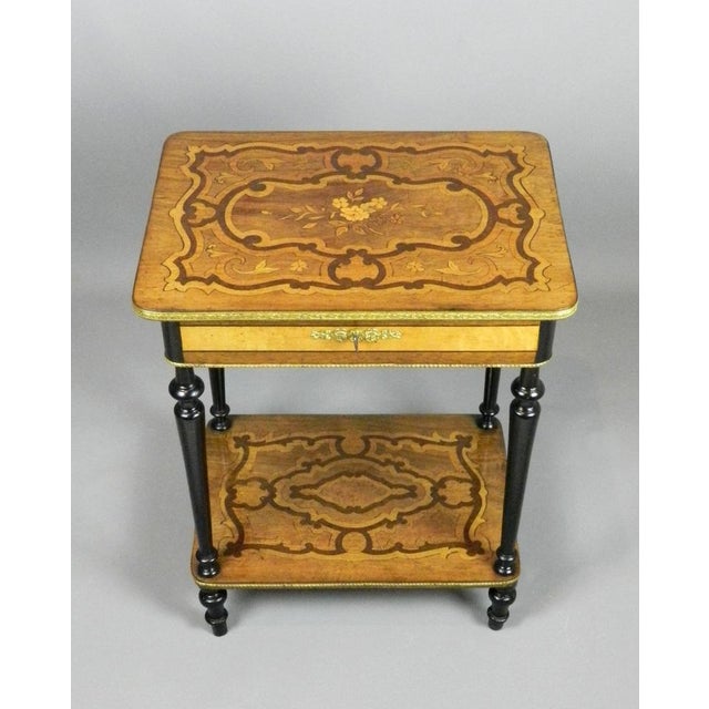 Antique French Marquetry Work Table For Sale - Image 9 of 14