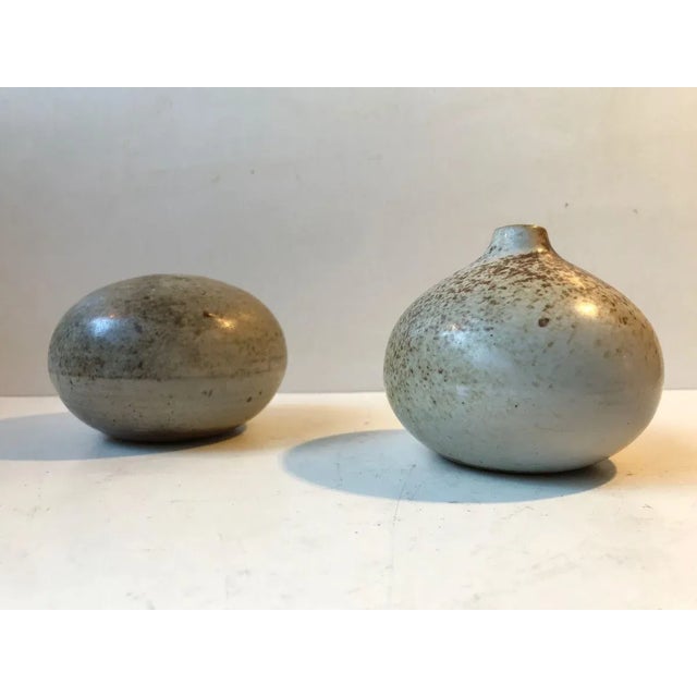 Mid-Century Modern Ceramic Mushroom Vases by Aage Würtz, 1970s, Set of 2 For Sale - Image 3 of 8