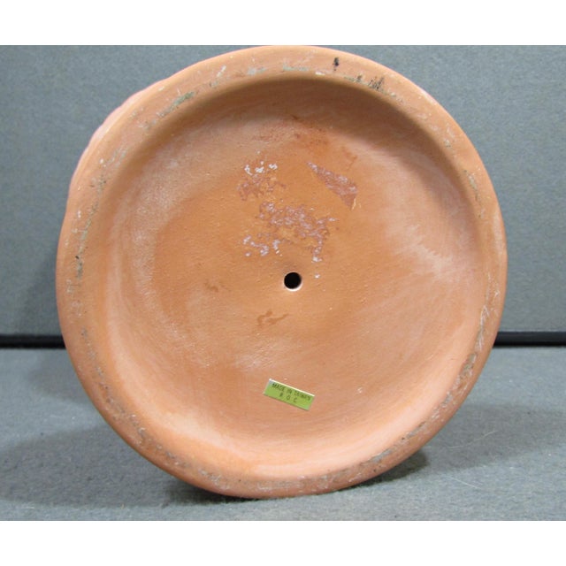 1970s Vintage Neoclassical Ceramic Pedestal Urn Planter With Grape Leaves For Sale - Image 13 of 14