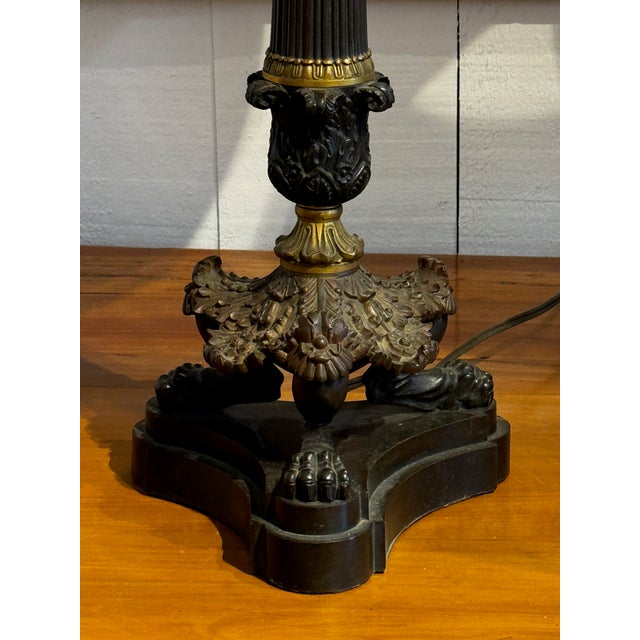 1920s 1920s French Empire Style Bronze Lamps - a Pair For Sale - Image 5 of 12