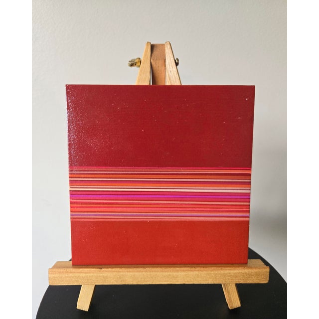 Contemporary Orange & Red Abstract Acrylic Painting For Sale - Image 3 of 3