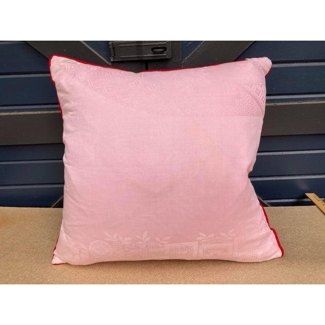 French Country 19th C. French Floral Print Pillow For Sale - Image 3 of 4