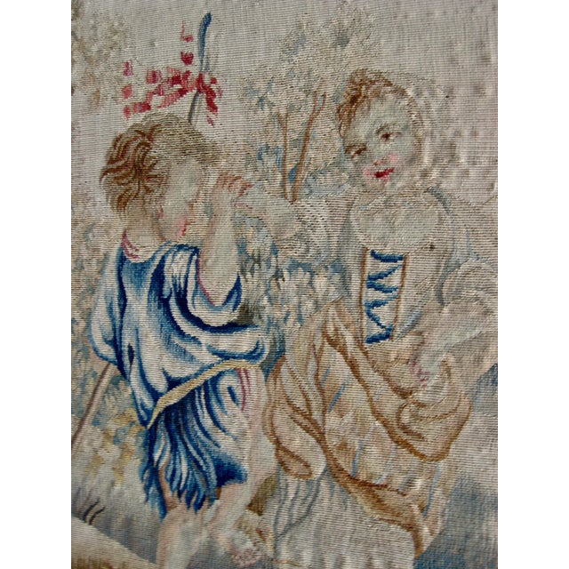 Blue Scene Galente Verdure Aubusson Tapestry Circa 1700 For Sale - Image 8 of 12