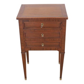 French 19th Century Louis XVI Style Side Table with Fitted Mirror For Sale