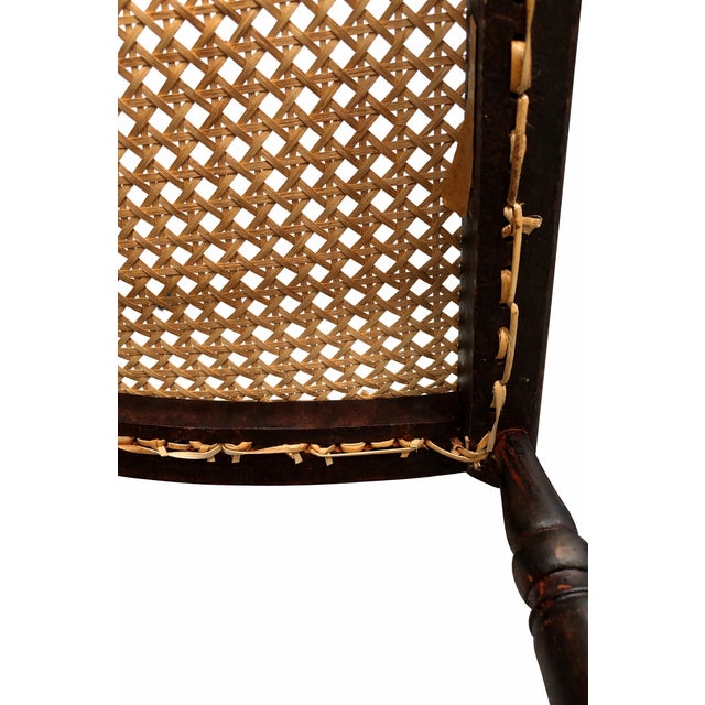 American Antique Hand-Caned Side Chair With Original Crackled Lacquer and Ghosted Decorative Motifs, Circa 1820–1840 For Sale - Image 3 of 18