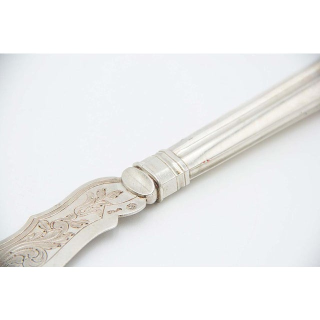 Silver Fish Knife and Fork with Cutouts, Set of 2 For Sale - Image 5 of 6