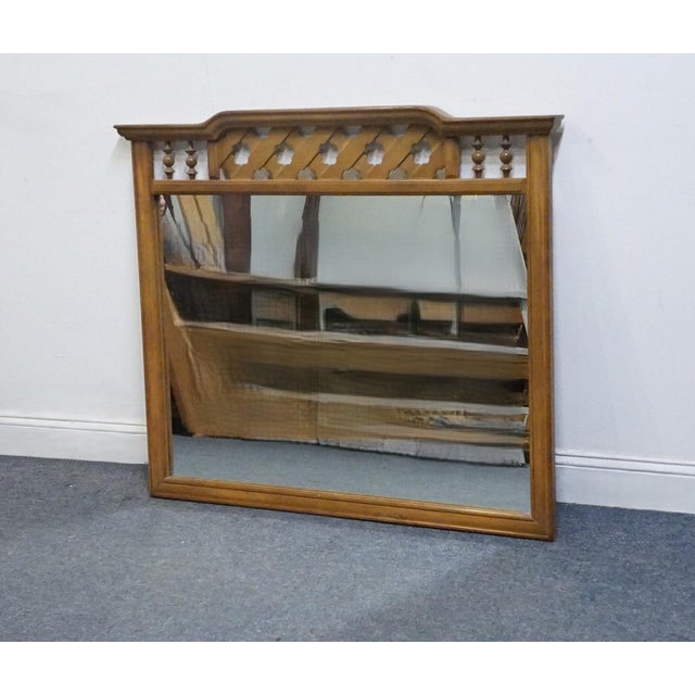 Sumter Cabinet Co. Solid Oak Mediterranean Style 48" Mirror For Sale - Image 4 of 5