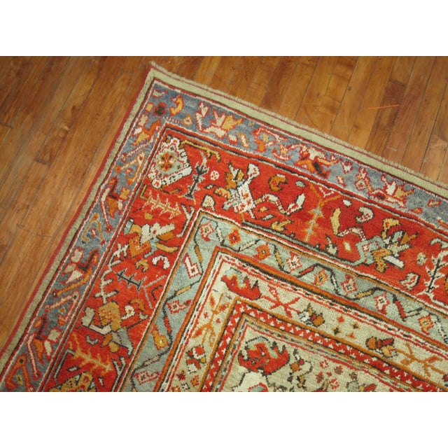 Textile Phenomenal Antique Turkish Oushak Rug - 11' x 11'8" For Sale - Image 7 of 18