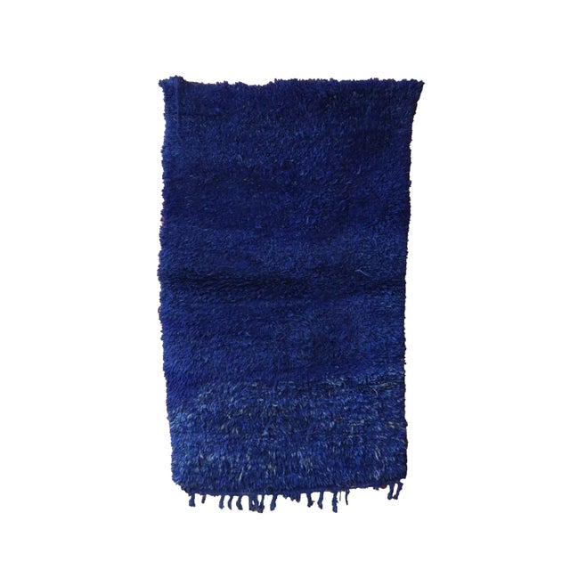 Blue Indigo Moroccan Rug - 3'3" X 5'6" Ft For Sale - Image 9 of 9