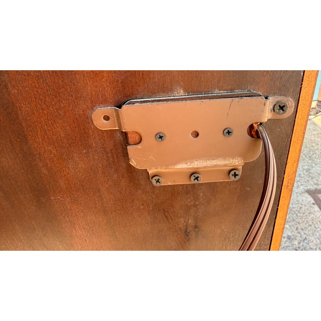 Late 20th Century Pair of Henredon Scene One Campaign Walnut Armoires With Brass Hardware For Sale - Image 10 of 15