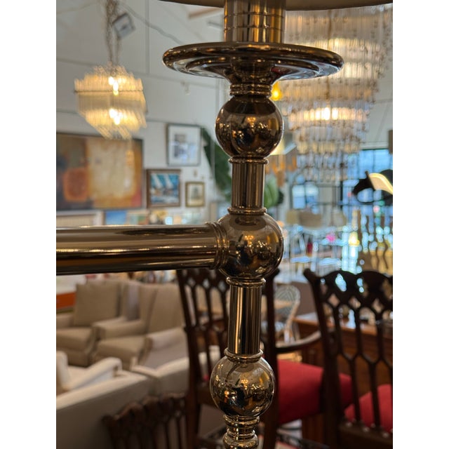 Chrome Pendant Chandelier With Pleated Shades For Sale In San Francisco - Image 6 of 13