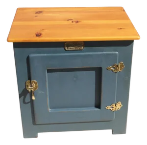 Late 20th Century White Clad Oak Wood Ice Box Nightstand Cabinet Chest End Table