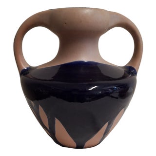 Vintage Double-Handled Ceramic Vase, 1970s For Sale