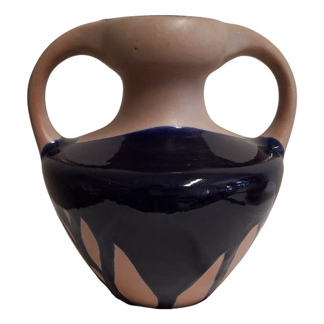 Vintage Double-Handled Ceramic Vase, 1970s For Sale