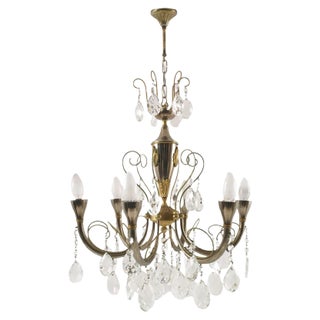 Italian Silver and Gold Chandelier, 1920s For Sale
