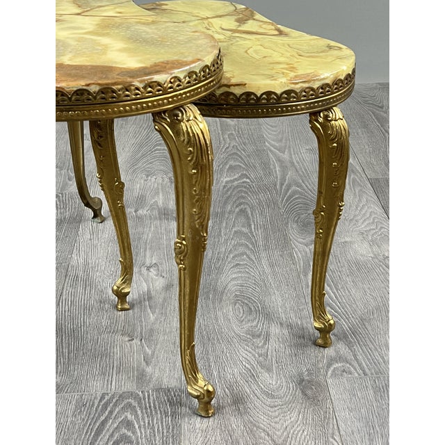 Nesting Tables in Gilt Bronze and Onyx, 1900s, Set of 2 For Sale - Image 6 of 10