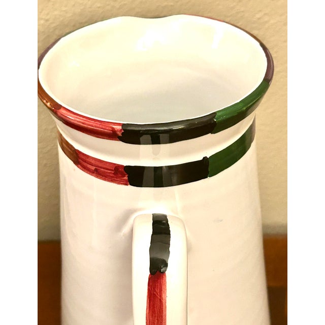 Ceramic 1990s Deruta Circo by Bill Goldsmith Italy Large Beverage Pitcher, Jug For Sale - Image 7 of 10