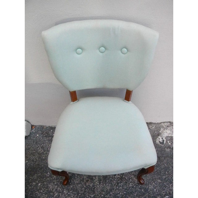 Off-white French Mahogany Living Room Office Vanity Side Chair For Sale - Image 8 of 11