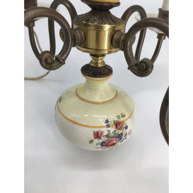 Early 20th Century Floral Porcelain Chandelier For Sale In Greenville, SC - Image 6 of 12