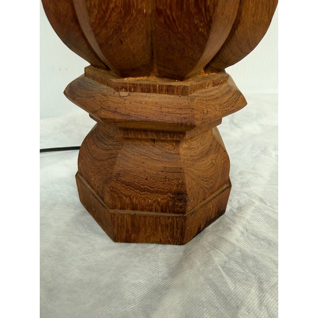Mid 20th Century Carved Column Table Lamp For Sale - Image 10 of 12