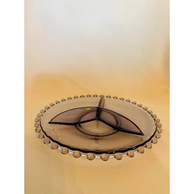 Early 20th Century Early 20th Century Lavender Glass Candlewick Serving Dish For Sale - Image 5 of 11