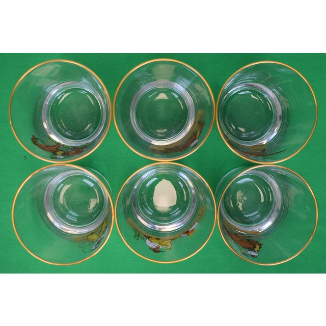 Transparent Mid 20th Century Set X 6 Cyril Gorainoff Hand Painted Western Cowboy Theme Double Old Fashioned Cocktail Glasses For Sale - Image 8 of 9
