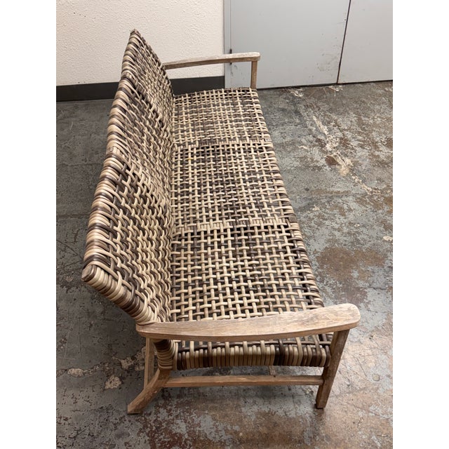 2010s Frontgate Isola Woven Teak Sofa, Outdoor For Sale - Image 5 of 12