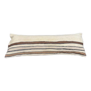 Turkish Hemp Pillow Cushion Natural Beige Brown Cushion Cover 14"x40" For Sale