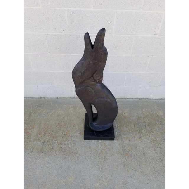 Mid Century Coyote Terracotta and Cement Statue For Sale - Image 9 of 11