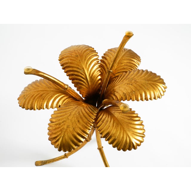 Mid-Century Florentine Gilded Side Table with Large Leaves and Glass Top, 1960s For Sale - Image 13 of 18