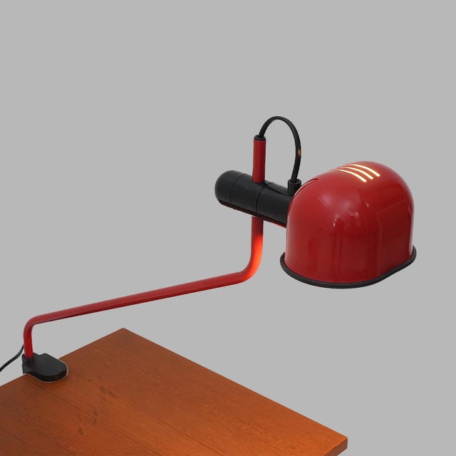 Red Red Metal Clamp Lamp from F. Fabbian, 1980s For Sale - Image 8 of 14